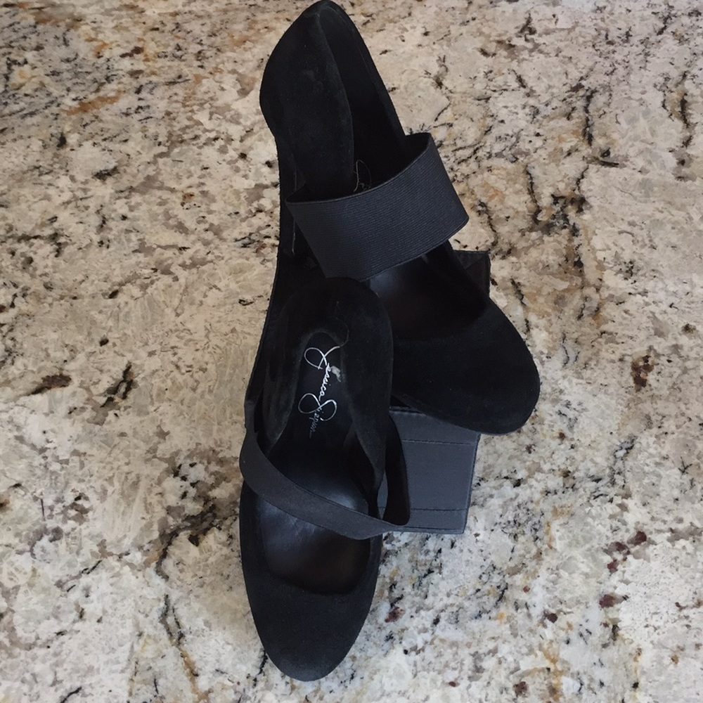 Jessica Simpson Black Velour 4” Heels